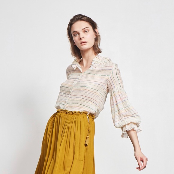 Antik Batik Rainbow Stripe Blouse Top Size EU 42